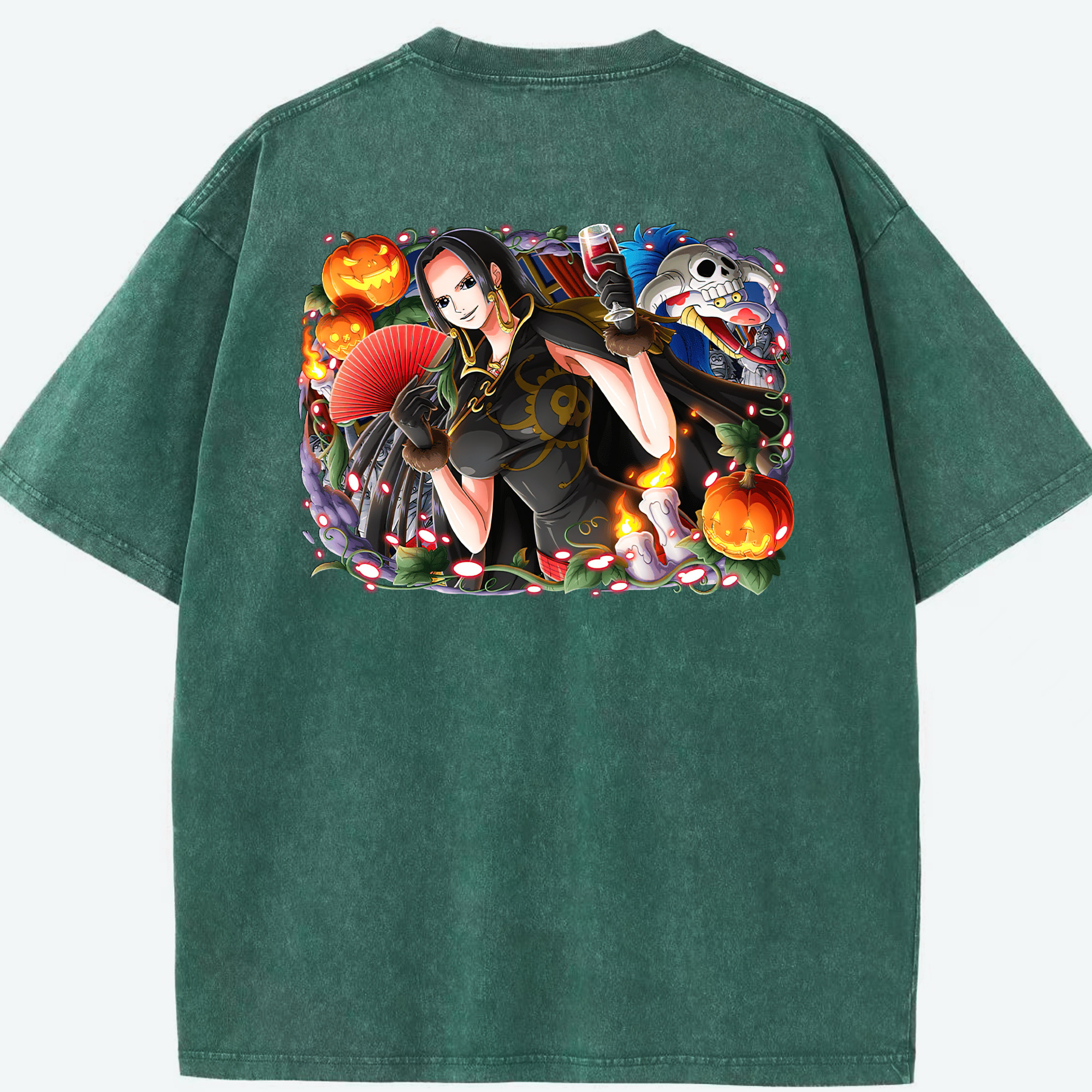 ワンピース ボア・ハンコック ONE PIECE Boa·Hancock 綿100% ヴィンテージ風 半袖Tシャツ（背面プリント）